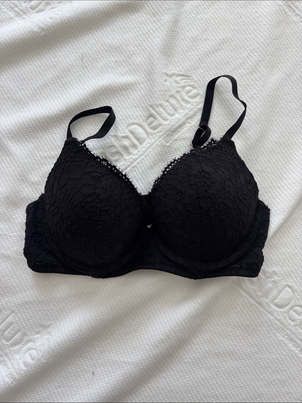 aerie Black Lace T-Shirt Bra with Adjustable Straps